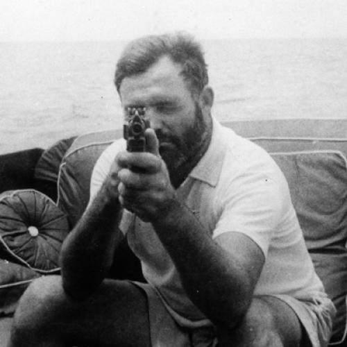 Ernest Hemingway with Shotgun